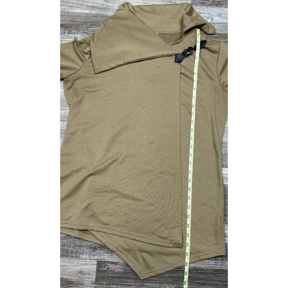 Lucky Womens Size XL Brown Wrap Buckle Strap Cardigan Blouse Long Sleeve Top - Picture 11 of 15